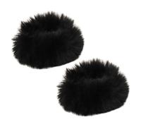 Acunny Coleteros coloridos de felpa, gomas elásticas de piel sintética, pompones de pelo esponjosos y esponjosos, accesorios para el cabello para mujeres y niñas ()