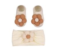 Acunny - Diadema para niñas con flores | Set de diadema y calcetines florales | Para niño niño caminando foto cumpleaños casa al aire bautismo ceremonia diaria