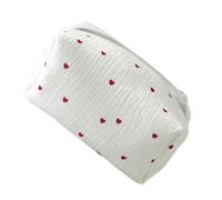 Acunny - Estuche de maquillaje bordado para mujer, bolsa de almacenamiento para artículos de aseo, kits de aseo elegantes, bolsillos de almacenamiento, Amor Rojo, Se référer au descriptif, Consulte la
