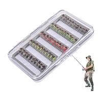 Acunny Fly Fishing Lures, Fly Fishing Bait - 50 cebos de Artificiales con Estuche de Almacenamiento, Gancho para Trucha, Accesorios para Actividades de Ocio