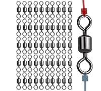 Acunny Ganchos giratorios | 50 piezas de accesorios de pesca | 8 formas de anillo conector de gancho de guía para agua dulce y agua salada pesca en alta mar siluro