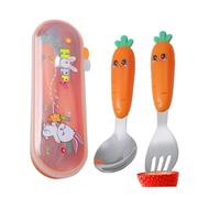 Acunny Juego De Cubiertos para Niños Pequeños - Kit De Cubiertos De Acero Inoxidable para Bebé con Estuche De Almacenamiento, Apto para Lavavajillas con Diseño Divertido para Reuniones