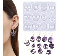 Acunny - Molde para cráneo, diseño de calavera, diseño de calavera, con perforación, silicona, reutilizable, para proyectos de resina, creación de joyas, decoración del hogar, ornamentos, fiestas