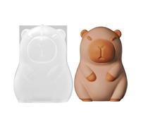 Acunny Moldes de silicona con forma de capibara en 3D, antiadherente, flexible, reutilizable, molde para helados, tartas, joyas, decoración, suministros de manualidades