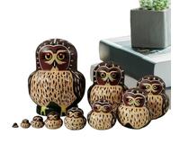 Acunny Muñecas para | Juguete de apilamiento de madera con diseño de animales - Decoración de interior en Matrioshka Decorativa - para coleccionistas Educadores Padres Casa Sala de juegos Cumpleaños