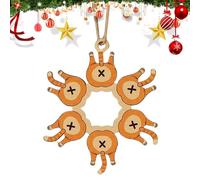 Acunny Oblea Divertida Nieve Gato Navidad | de Nieve de Madera Posterior de Gato,Decoración para Puerta Ventana Porche Espejo Retrovisor Llavero Mochila