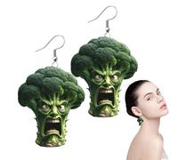 Acunny Pendientes de brócoli y vegetales, pendientes de brócoli con colgante de brócoli acrílico 2D para mujer, pendientes de diseño ligero, joyería para compromiso, baile, boda, Siehe Beschreibung,