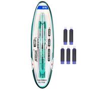 Acunny Pluma Estilográfica Retráctil, Pluma Estilográfica Recargable con 5 Tinteros, Punta Fina 0.5 mm para Caligrafía, Tomar Apuntes, Dibujar y Bocetar