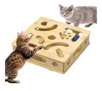 Acunny Puzzle de Empleo de Gatos - Laberinto Interactivo para niños felinos - con Campanas de promoción Mental Juego de energía para Mascotas Solo aburrimiento para Gatos y