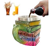 Acunny Taza de café de libros pintados en 3D - Taza de café de libro colorido - Taza de gran volumen para bebidas calientes y frías como café con leche té cerveza capuchino
