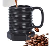 Acunny Taza de té | Vaso de tornillo con interior negro | Taza de cerámica estilo industrial moderno, para Cacao, Vino, Cerveza, Cocina, Restaurante, Café, Cumpleaños