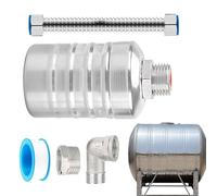 Acunny Válvula automática de control de nivel de agua con flotador | Mini válvula automática de flotador de bolas, grifo de regulación de acero inoxidable para bebedero en ganado