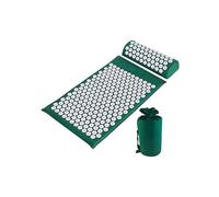 Acupressure mat, massage cushion, acupuncture cushion for yoga, pain relief, tension treatment, dark green, 68 42 2.5 cm