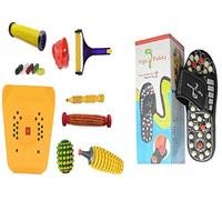 ACUPRO Sistema de Cuidado de la Salud Acs Yoga Paduka Zapatilla y Kit de Acupresión Combo 2 en 1 Herramientas Magnéticas de Madera Multicolor