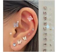 Acupuncture Ear Seeds Perlas Desechables Multiusos con Mapa de Puntos de Acupuntura para Principiantes Herramientas de Alivio Facial para el Equilibrio y el Bienestar (E)