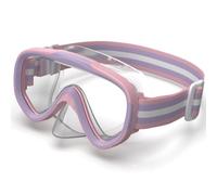 ACURE Gafas de natación para niños y niñas de 3 a 14 años, juego de máscara de esnórquel antivaho con cubierta para la nariz y correa de tela, máscara de buceo para niños en piscina para jóvenes (rosa