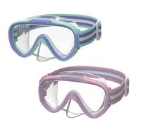 ACURE Gafas de natación para niños y niñas de 3 a 14 años, juego de máscara de esnórquel antivaho con cubierta para la nariz y correa de tela, máscara de buceo para niños en piscina para jóvenes (rosa