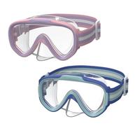 ACURE Gafas de natación para niños y niñas de 3 a 14 años, juego de máscara de esnórquel antivaho con cubierta para la nariz y correa de tela, máscara de buceo para niños en piscina para jóvenes (rosa