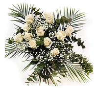 Acurrucalas® - Ramo de Flores 12 Rosas Blancas con Dedicatoria - Ramo de Flores Frescas - Ramo de Flores Naturales - Flores para Regalar