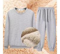 Acurrúcate esta temporada con nuestro suéter y pantalones hechos de mezcla de oveja suave y acogedora (2XL gris claro)