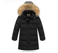 Acuryx Abrigo Largo Invierno para Niño Niña Chaqueta Plumas con Capucha Ropa de abrigo de Invierno Caliente Acolchada Largo 14-15 Años