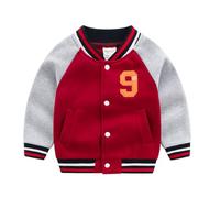 Acuryx Chaqueta de béisbol para niños con forro polar unisex Varsity Jacket Vintage Letra R J Chaqueta de deporte