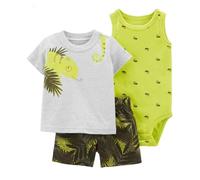 Acuryx Conjuntos de Top Mono y Pantalones Cortos para Bebe Niño 3 Piezas Ropa Impreso Verano 18-24 Meses