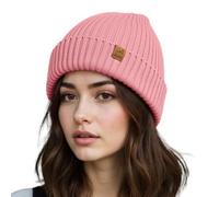 ACUSHLA Gorro de invierno impermeable, resistente al viento, elástico, suave, con forro polar grueso, regalos para hombres/mujeres/ella/él, rosa, Talla única