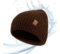 ACUSHLA Gorro de invierno impermeable, resistente al viento, elástico, suave, con forro polar grueso, regalos para hombres/mujeres/ella/él, marrón, Talla única