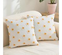 ACUSHLA Juego de 2 fundas de cojín bohemias, modernas, decorativas, suaves y acogedoras, para decoración del hogar, sofá, sala de estar, dormitorio, muebles de patio (45 x 45 pulgadas) (blanco crema)