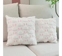 ACUSHLA Juego de 2 fundas de cojín con diseño de conejo, bohemio, moderno, decorativo, suave, acogedor, para casa de campo, decoración del hogar, sofá, dormitorio, muebles de patio (45 x 45), color