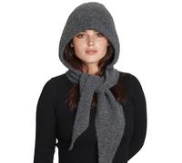 ACUSHLA Juego de gorro y bufanda 2 en 1 con capucha para mujer, suave y cálido para los días fríos de invierno, gris oscuro, Talla única