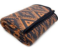 ACUSHLA Manta cálida de Lana de Merino, Manta para el salón, Color Naranja Bohemio (160 x 220 cm), Manta para el sofá, Manta Grande, Ideal para Camping, Todas Las Estaciones