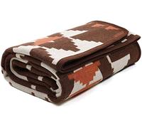 ACUSHLA Manta de Lana de Merino, 160 x 220 cm, Reversible, para sofá, Cama, sofá, Dormitorio, Oficina (marrón Indio)