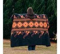ACUSHLA Manta de Lana Merina, Suave, cálida, Gruesa, Lavable, para Cama Grande, Camping, Viajes, para Todo Tipo de Clima, Color Azul Llama, 79 x 63 Pulgadas