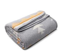 ACUSHLA Manta de Lana Merina, Suave, cálida, Gruesa, Lavable, para Cama, sofá, Camping, Viajes, Coche, para Todas Las Estaciones, Color Gris marroquí, 63 x 51 Pulgadas