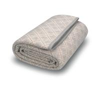 ACUSHLA Manta de Lana Merino, Suave, cálida, Gruesa, Lavable, Grande, para Cama, sofá, Camping, al Aire Libre, Viajes, para Todo Tipo de Clima, Color Gris a Cuadros, 79 x 63 Pulgadas