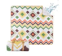 ACUSHLA Manta de playa y picnic, 200 x 200 cm, impermeable y lavable, con correa de transporte, perfecta para la playa, camping y pícnics (verde bohemio)