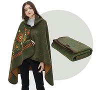 ACUSHLA Manta portátil de lana merina para acurrucarse, manta de lana cálida, manta para ver la televisión, manta de lana para acurrucarse (lana) - Regalos de cumpleaños para hombres y mujeres (Verde