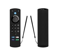ACUTAS Funda de silicona para control remoto compatible con Fire TV Stick (3ª generación, 2021) con funda para control remoto de voz Alexa (control remoto no incluido) (negro, Fire TV 3ª generación