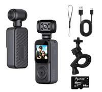 Acuvar Cámara de bolsillo 2K con estabilizador de cardán de 3 ejes, cámara de video para fotografía, cámara de bolsillo, cámara de vlogging de mano con WiFi, seguimiento facial de pantalla