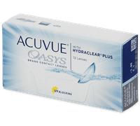 ACUVUE OASYS with HYDRACLEAR PLUS - lentes de reemplazo cada 2 semanas - protección UV,+6.00 dioptrias, BC 8.8, DIA 14.00, 12 lentes