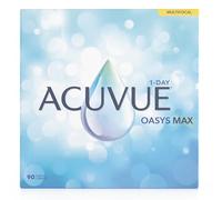 Acuvue Oasys Max 1-Day MULTIFOCAL Lentes diarias con Tecnología TearStable, filtro de luz OptiBlue y diseño Pupil Optimized, +0.25 dpt, diámetro 14.3 mm, 90 unidades, +2.00 adición, curva base 8.4 mm