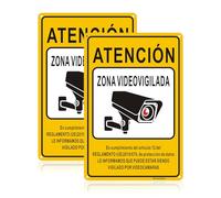 Acuxiaza 2 Piezas Señal Zona Videovigilada 20x30cm Cartel Camara Vigilancia Aluminio Reflectante Cartel Videovigilancia, Interiores y Exteriores, Duradero, Agujeros Reservados
