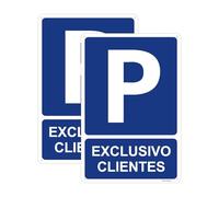 Acuxiaza 2ud Cartel Parking Exclusivo Clientes de Aluminio, 20x30 cm