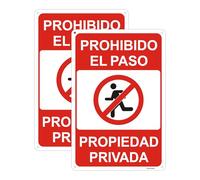 Acuxiaza 2ud Cartel Prohibido el Paso Propiedad Privada, 20x30cm, Aluminio Reflectante Cartel Propiedad Privada, Señal de Prohibido el Paso - Resistente Exterior