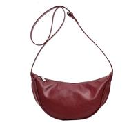 ACUYE Crescent - Bolso cruzado para mujer, de piel sintética, bolsa de hombro de media luna, bolsa de bola de masa con correa larga ajustable, bolsa de uso diario, rojo vino, Talla única