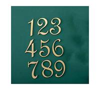 ACVACV Pegatinas de números de casa de latón, for apartamento, Placa de Puerta autoadhesiva de Metal, Placa de Puerta, número, buzón, dirección, señales de Calle, 1 Uds.(Number 0)