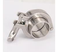 ACVACV Tubo de 38mm O/D Sanitario 1,5 "virola de Soldadura de Triple Abrazadera + Triple Abrazadera + Junta de Silicona, Acero Inoxidable 304, for conexión rápida