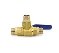 ACVACV Válvula De Bola De Tres Vías T-Type/L De 1 Unids, 1/4 "3/8" 1/2 "3/4" 1 "BSP Masculino Puerto Completo Tres Vías De Bolas De Bolas De Latón Conector For Agua Agua Aire Gas(3/8",L-Type)